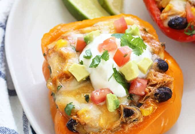 Chicken Enchilada Stuffed Peppers