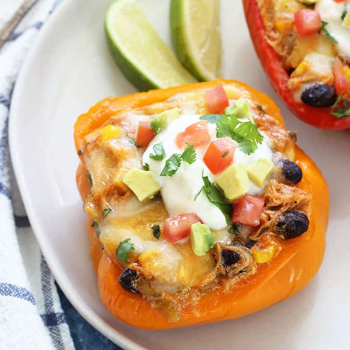 Chicken Enchilada Stuffed Peppers