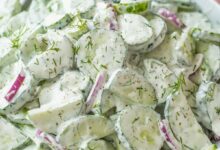 creamy cucumber salad with mayo