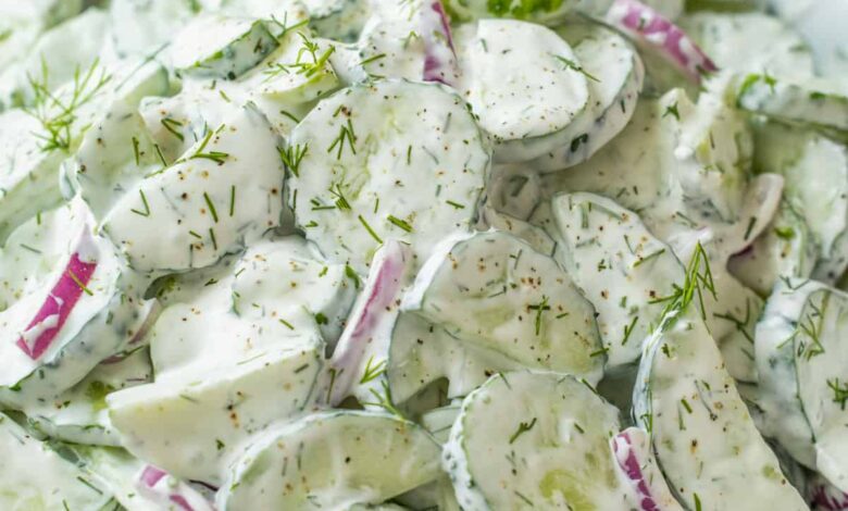 creamy cucumber salad with mayo