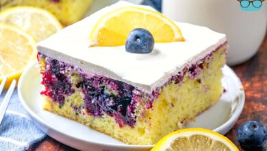 Lemon Blueberry Poke Cake