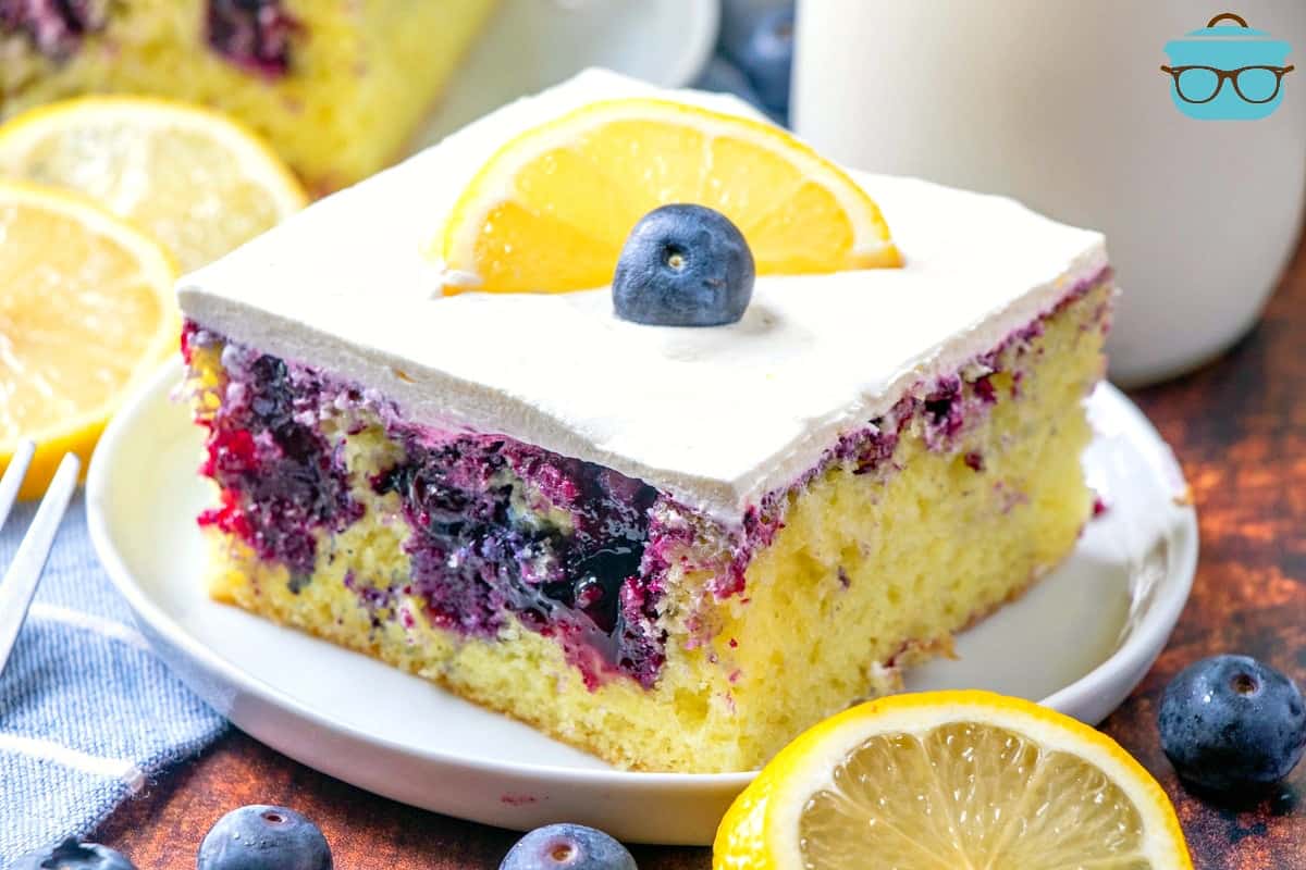 Lemon Blueberry Poke Cake