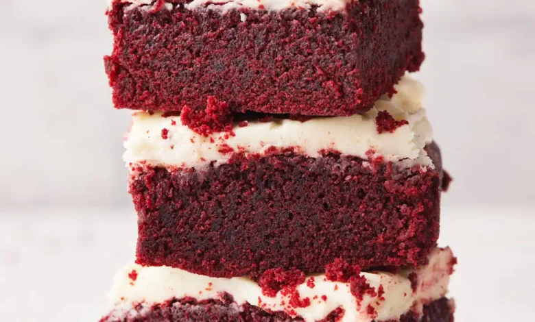 Red Velvet Brownies With Cream Cheese Frosting