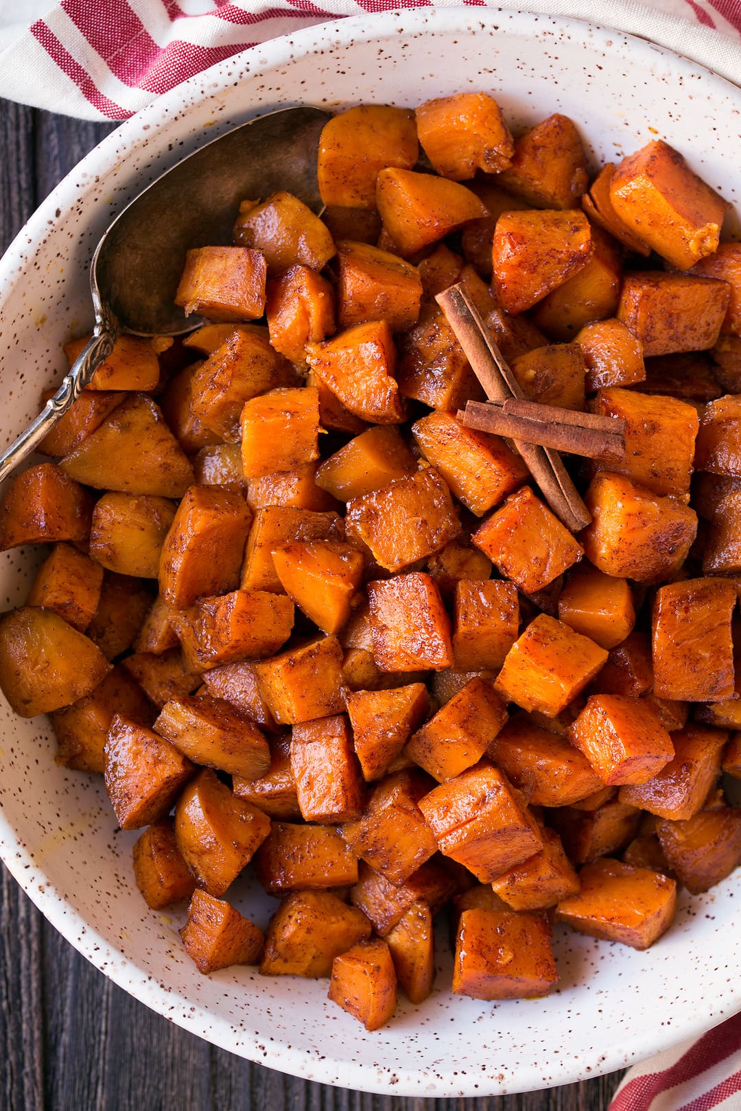 Roasted Honey Cinnamon Butter Sweet Potatoes